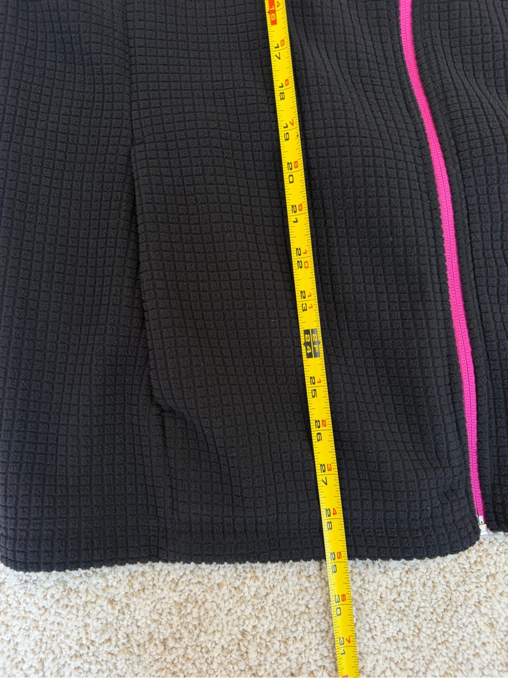 Lands’ End Full Zip Fleece Jacket Women’s XLarge Black/Pink Pockets - Picture 9 of 9